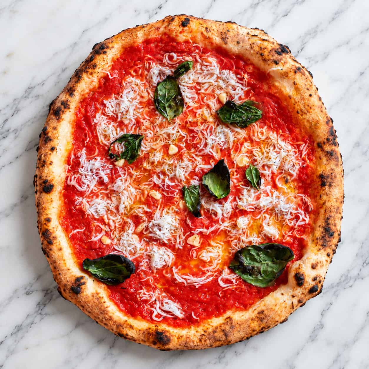 Con Cicinielli Pizza - Solania San Marzano, Pure Australian Pork Lard, Garlic, Baby Whitebait, Basil
