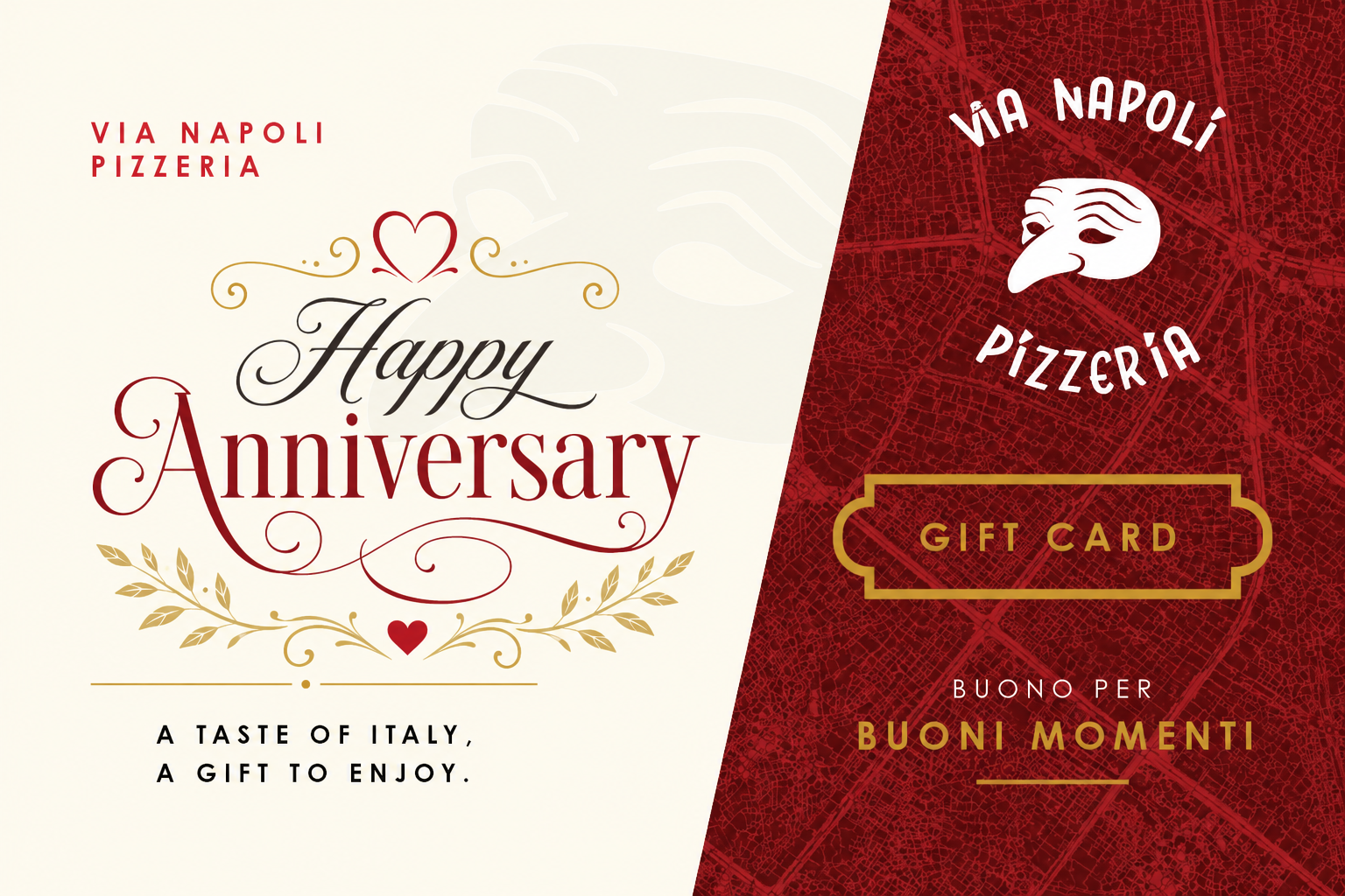 Anniversary Gift Card - Via Napoli Pizzeria