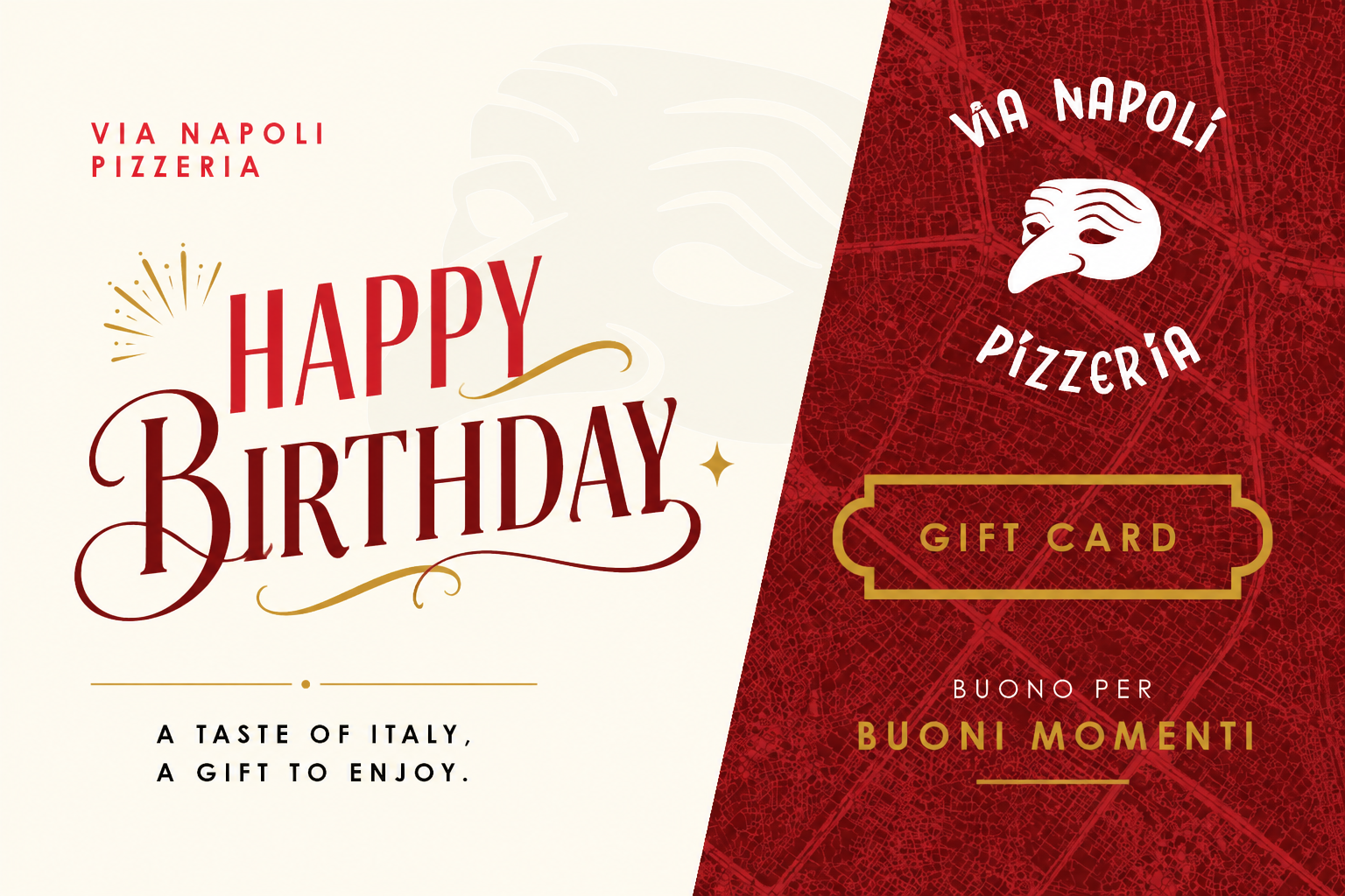 Birthday Gift Card - Via Napoli Pizzeria