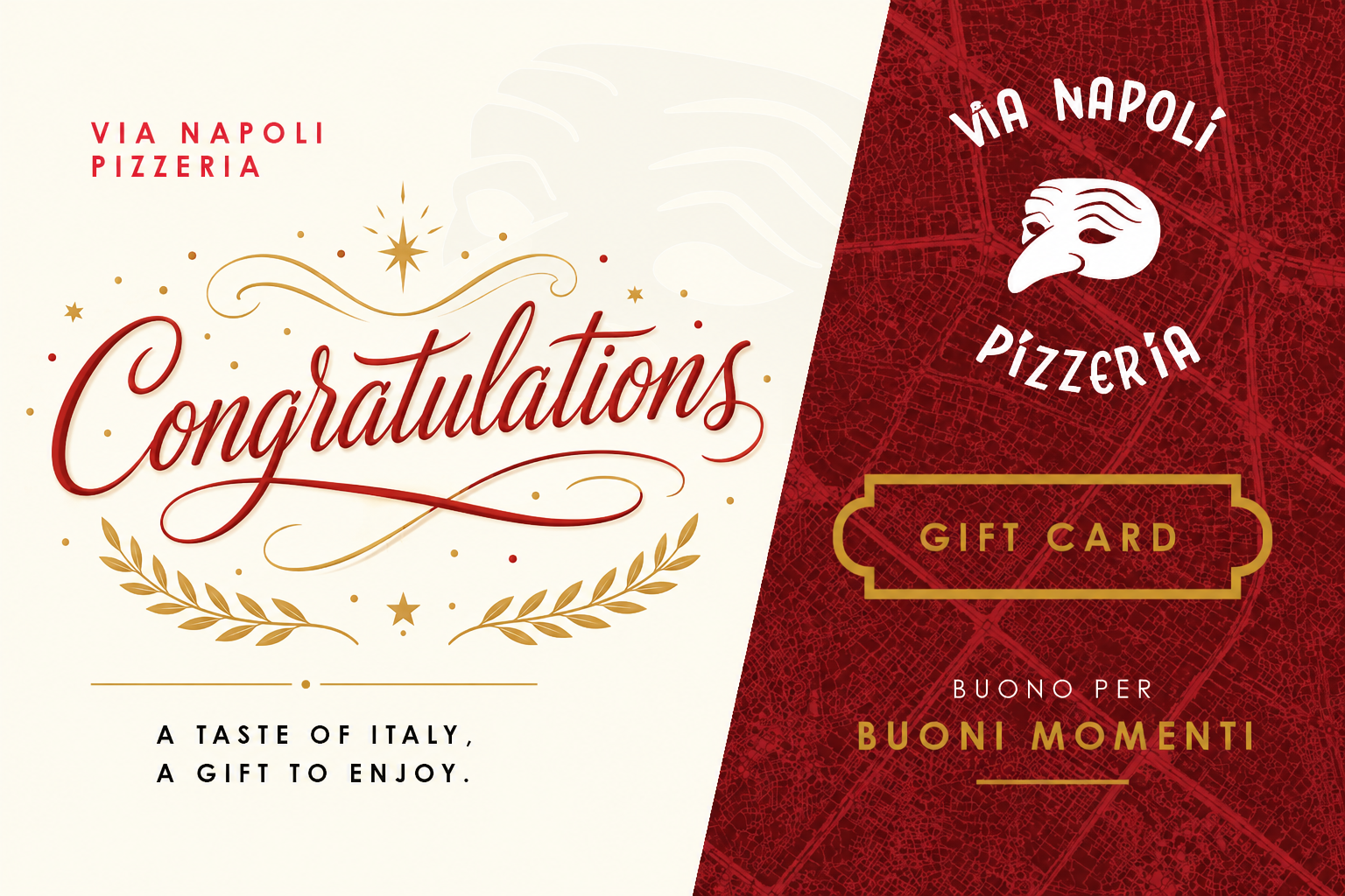 Congratulations Gift Card - Via Napoli Pizzeria