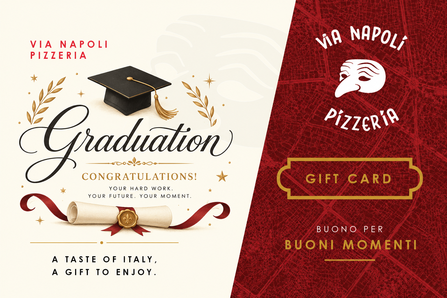 Graduation Gift Card - Via Napoli Pizzeria