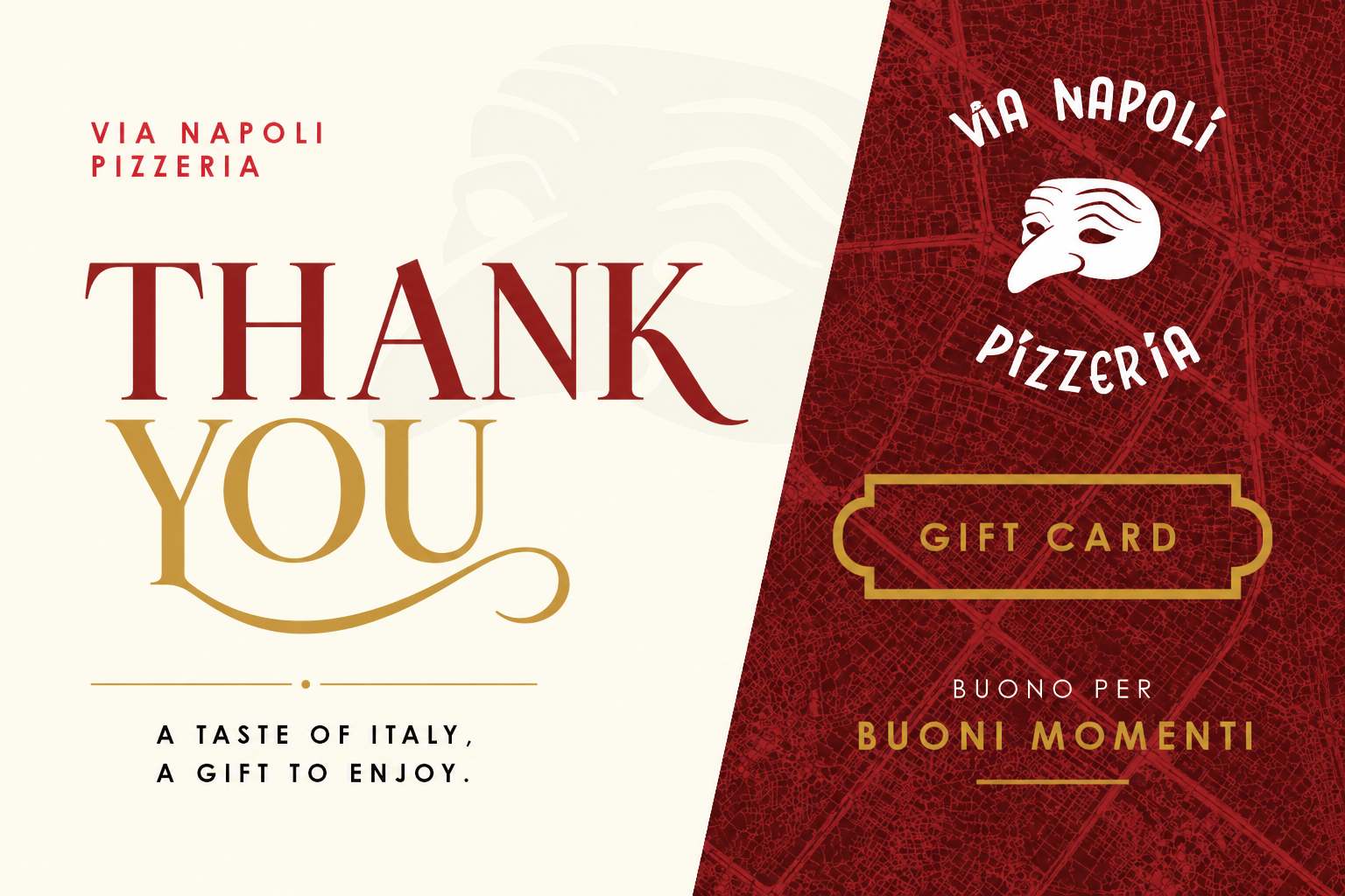 Thank You Gift Card - Via Napoli Pizzeria