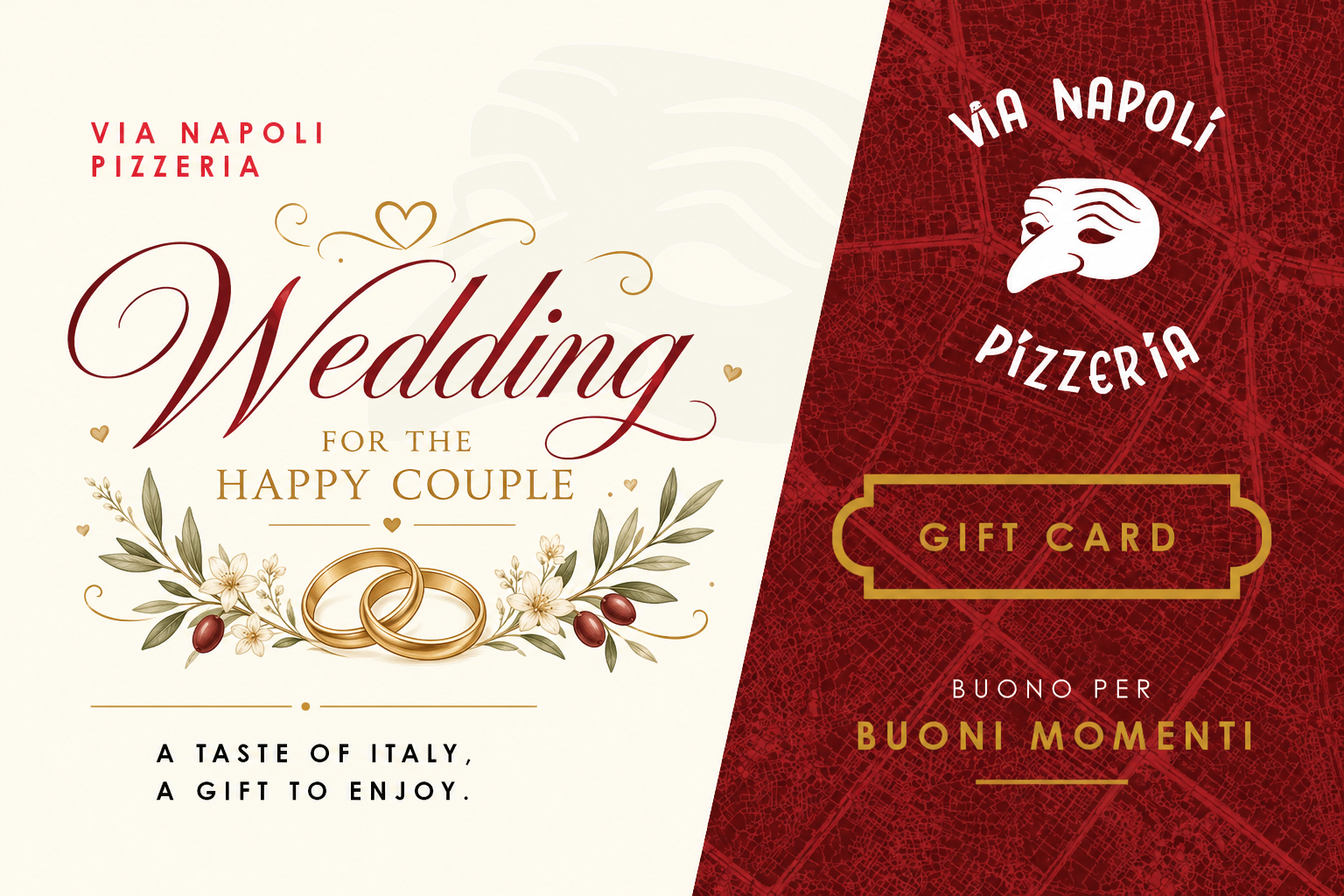 Wedding Gift Card - Via Napoli Pizzeria