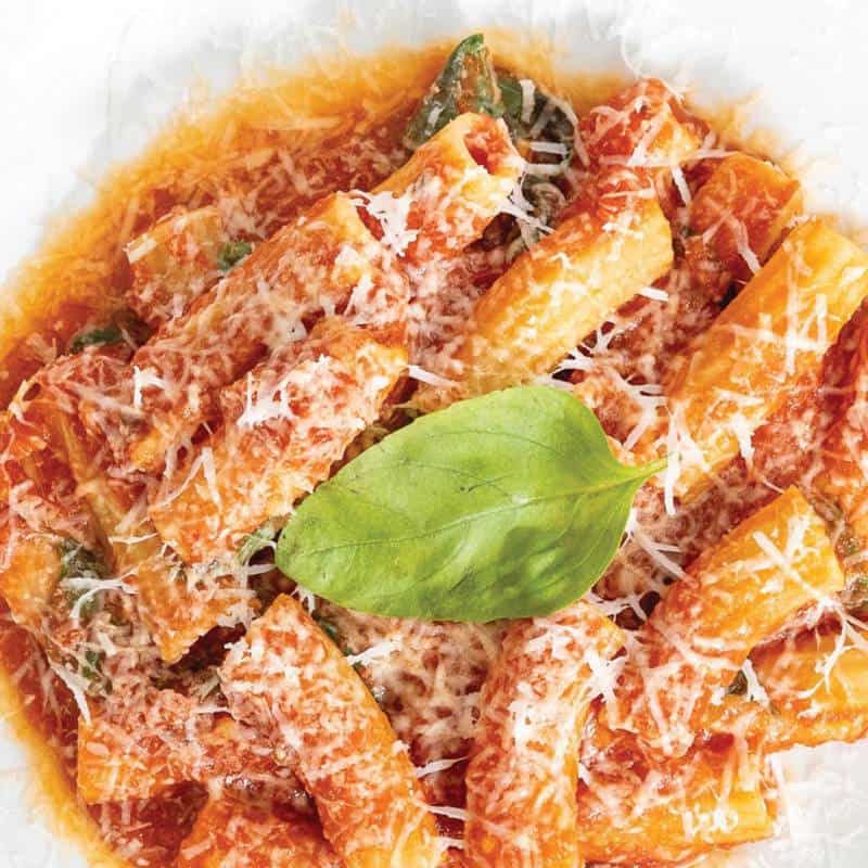 Kids' rigatoni pasta served with a choice of sauces: Bolognese, Napoli, cream, cheese, or olive oil