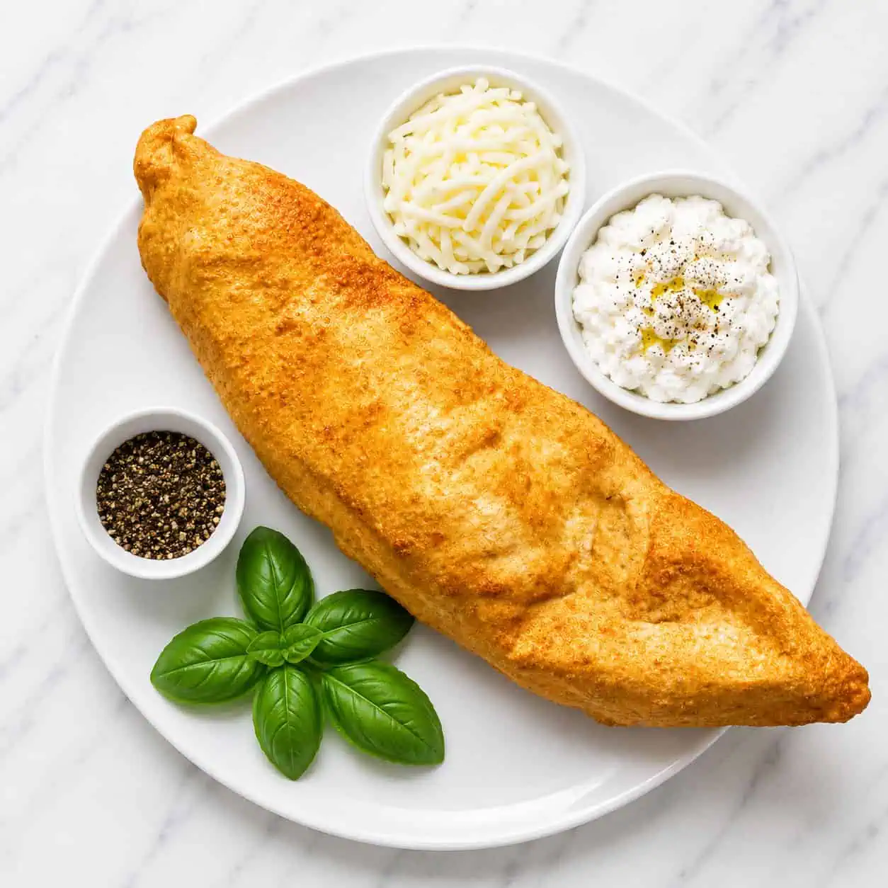 Pizza Fritta Classica 180 - La Stella Buffalo Ricotta, Fior di Latte, Basil, Pepper