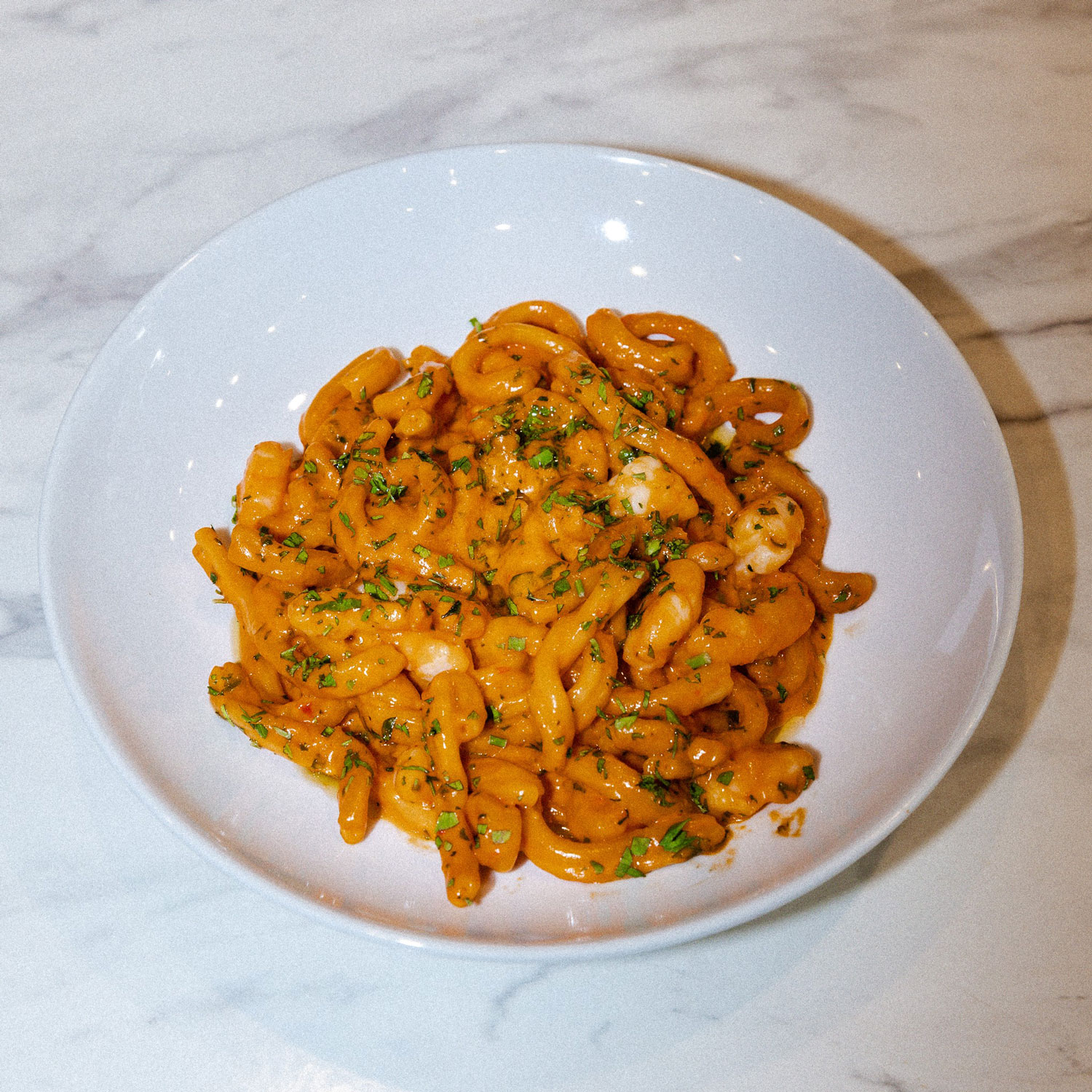 Rigatoni con Gamberi e Vodka
